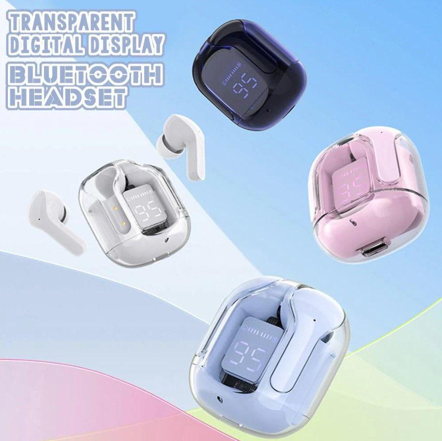 Transparent Crystal Bluetooth Wireless Earbuds for Clear Loud & Distortion Free Sound Best Quality