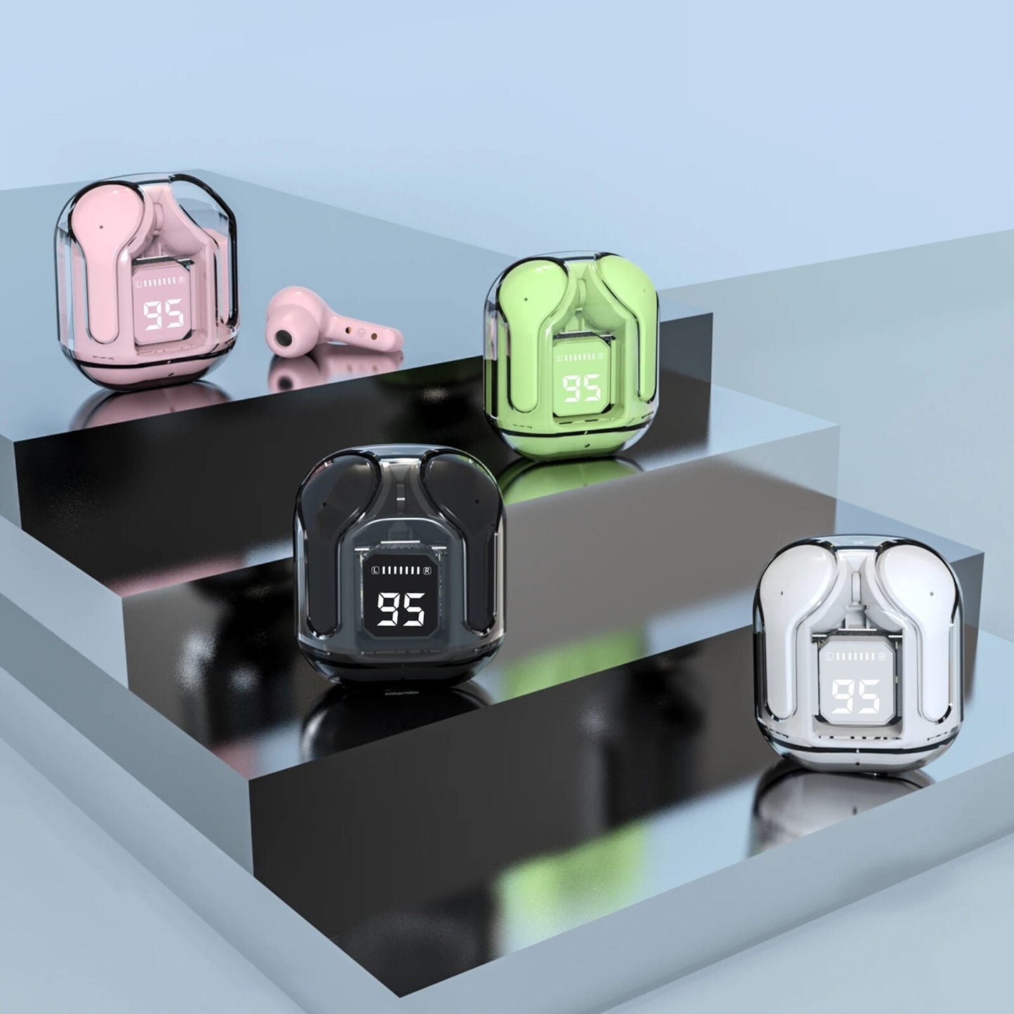 Transparent Crystal Bluetooth Wireless Earbuds for Clear Loud & Distortion Free Sound Best Quality